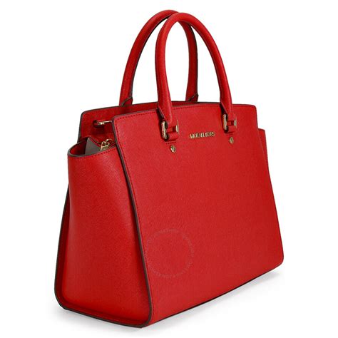 michael kors taschen selma rot|michael kors saffiano satchel.